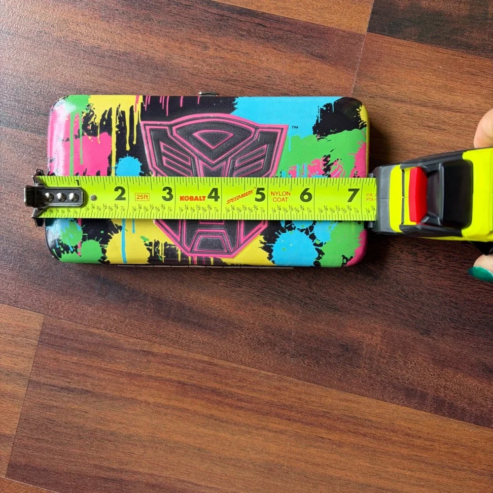 Y2K MySpace Scene Transformers‎ Neon Paint Splatter Wallet Hard Shell Multicolor